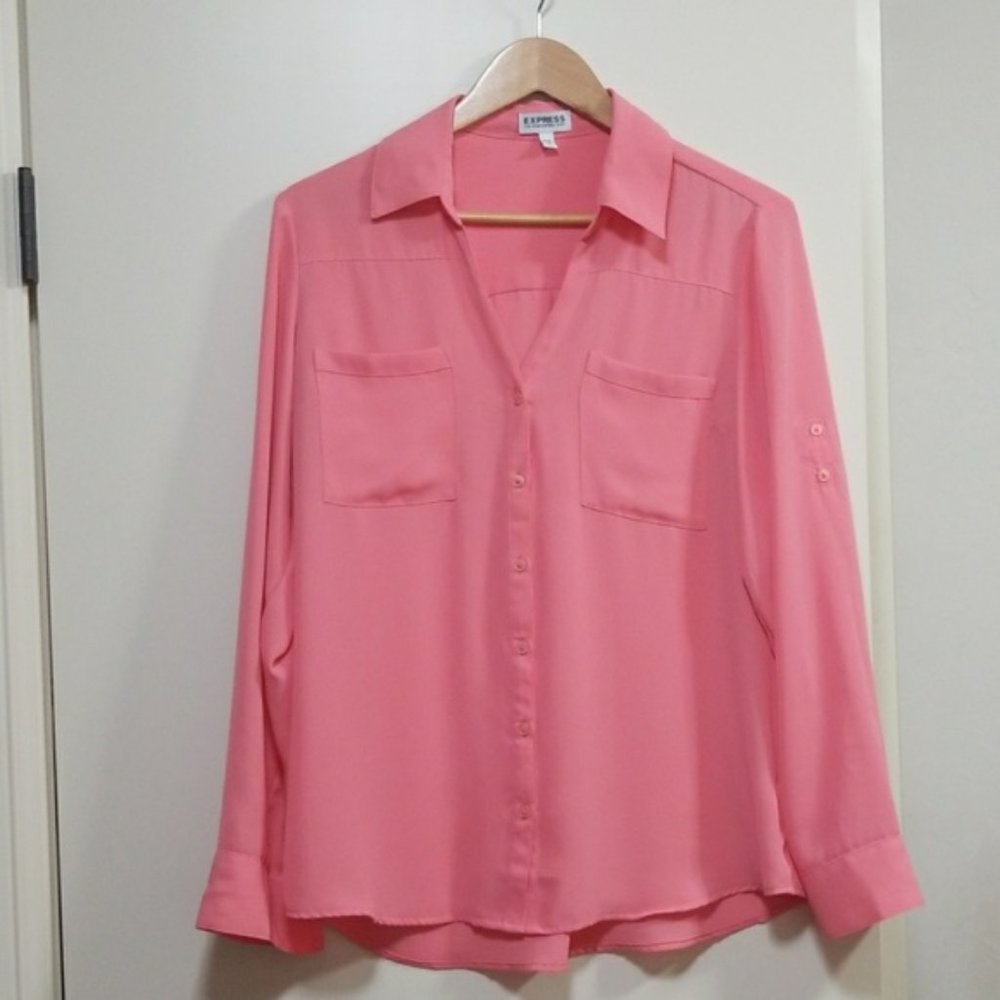 Coral Button Up